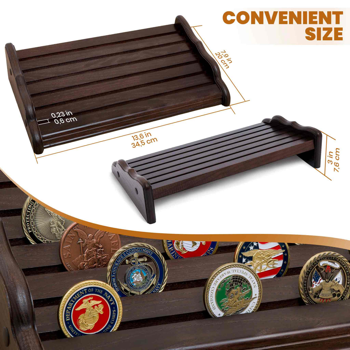 American Flag Coin Holder Wooden Coin Stand Teslyar