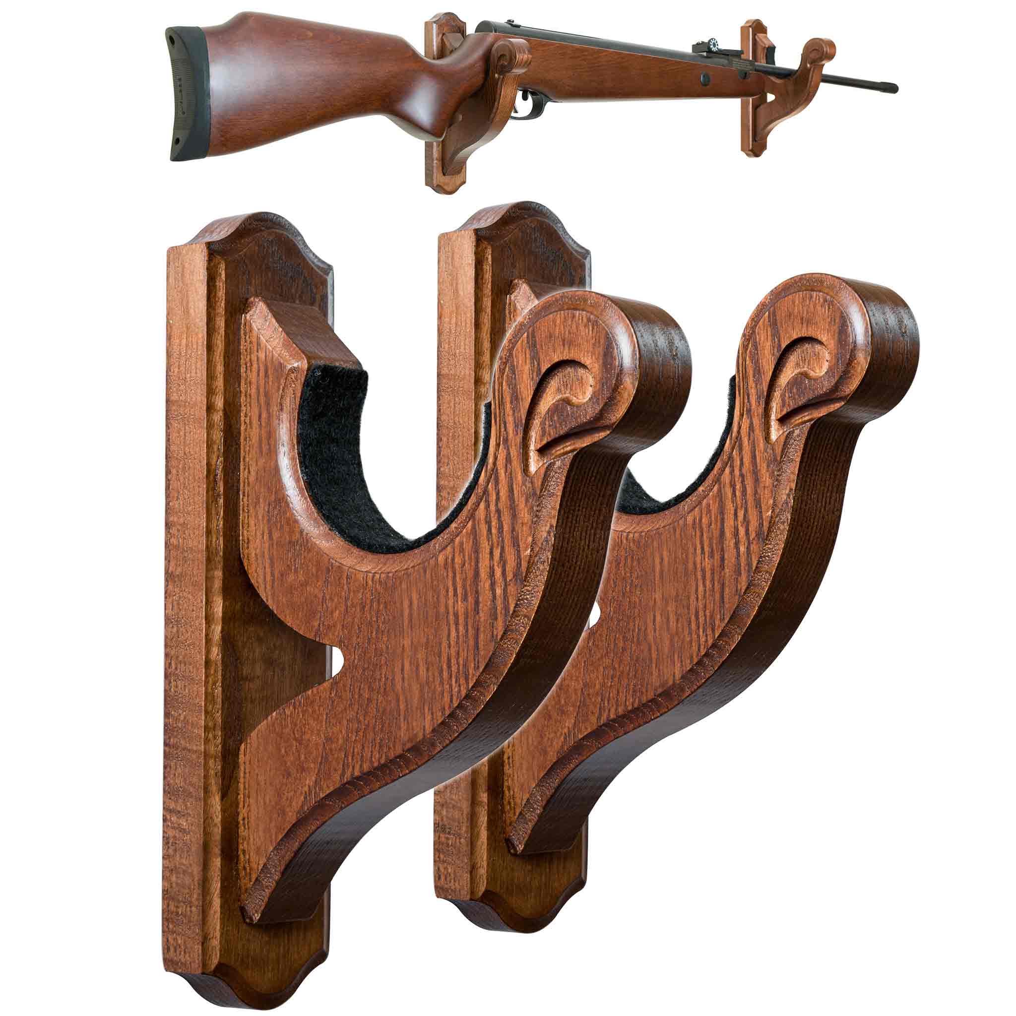 Store your guns safely with our forked wooden Gun Rack Hangers!