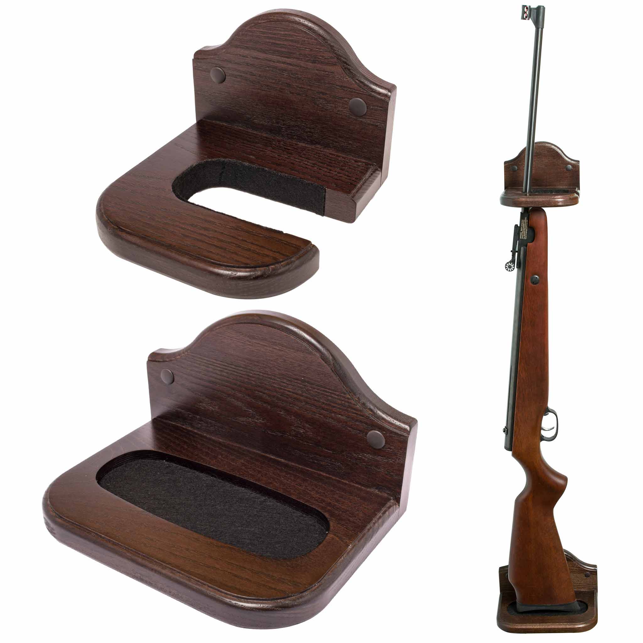 Gun Rack Wall Mount Hold Up Displays Vertical Real Hardwood | Teslyar
